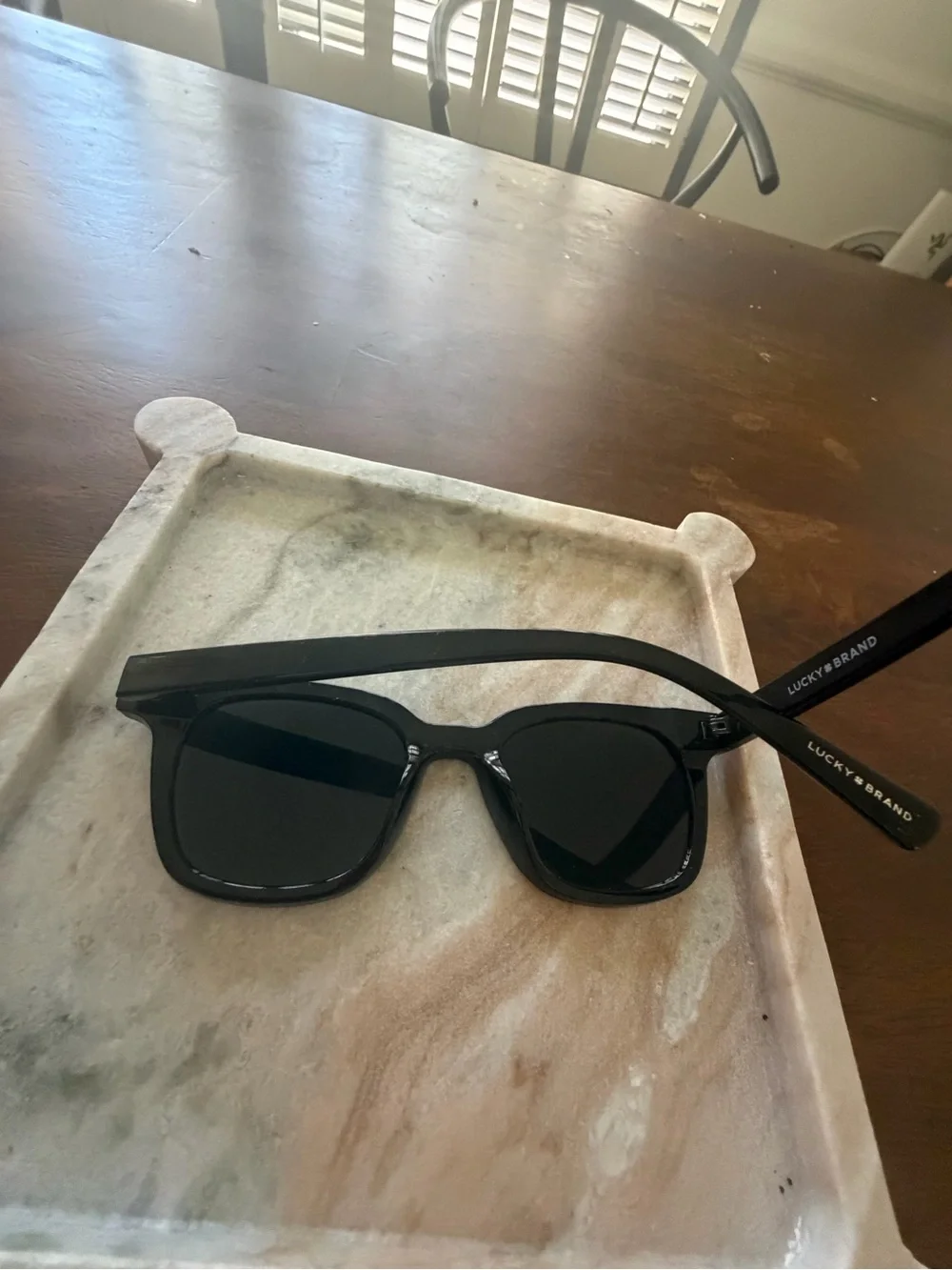 lucky brand Classic Black Square Frame Sunglasses